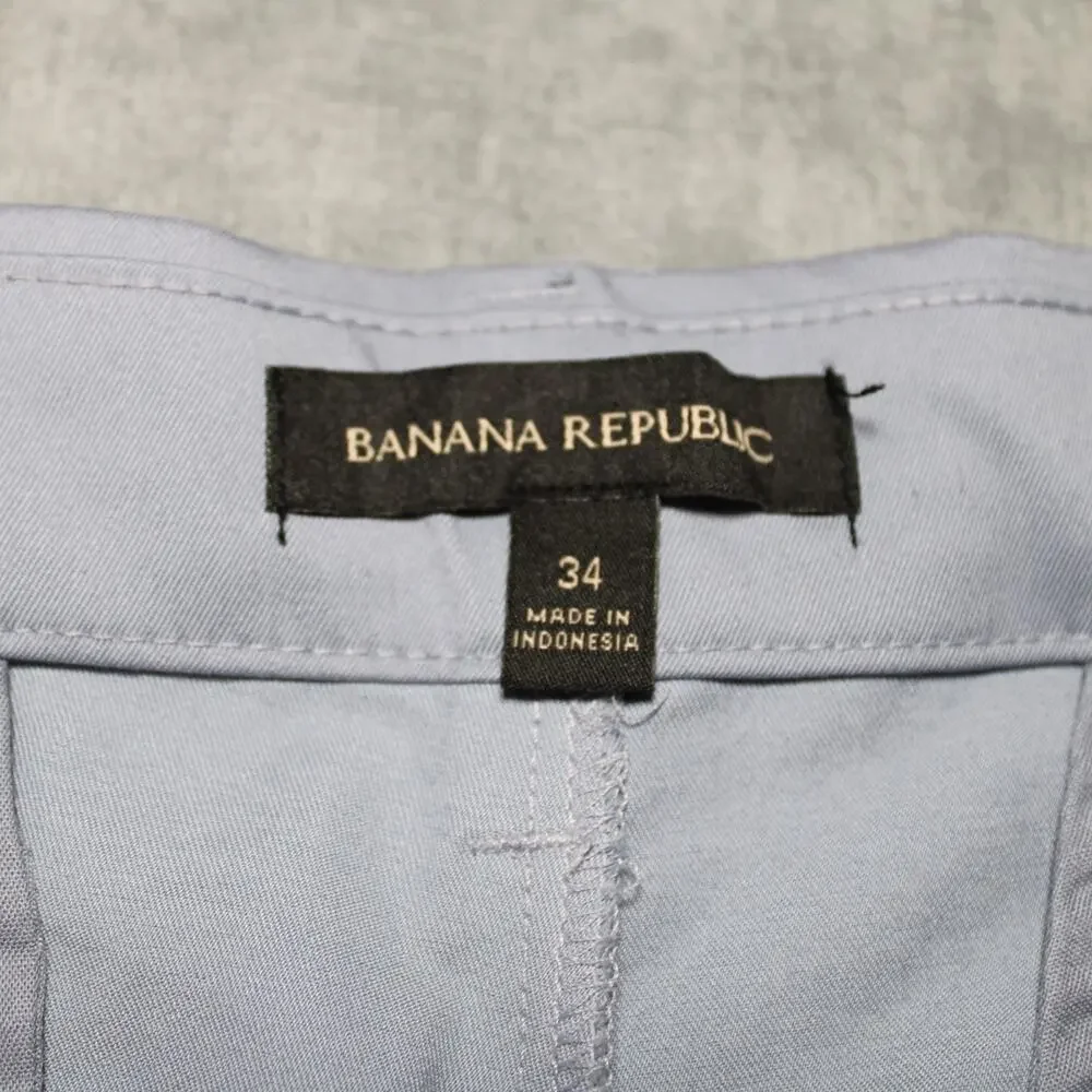 Banana Republic Mens Size 34 Blue Stretch Belted Chino 9